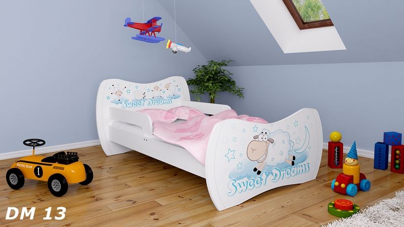 Dětská postel Dream Bílá vzor 13 140x70 - obrázek 1