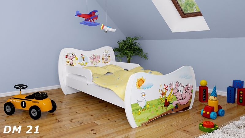 Dětská postel Dream Bílá vzor 21 140x70 - obrázek 1