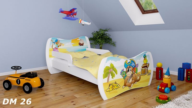 Dětská postel Dream Bílá vzor 26 140x70 - obrázek 1
