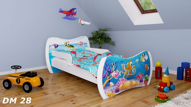 Dětská postel Dream Bílá vzor 28 140x70 - obrázek 1