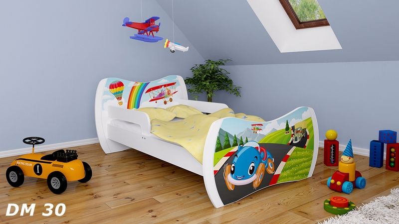 Dětská postel Dream Bílá vzor 30 140x70 - obrázek 1