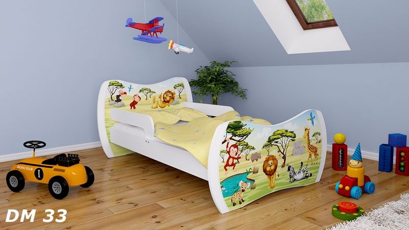 Dětská postel Dream Bílá vzor 33 140x70 - obrázek 1