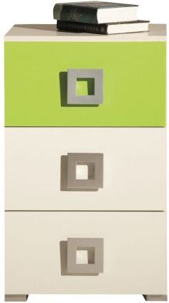 Komoda Meblar Labyrint LA9 - krémová / limetka 45x76x44 - obrázek 1