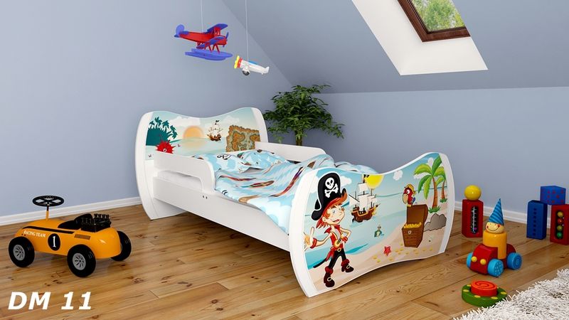 Dětská postel Dream Bílá vzor 11 160x80 - obrázek 1