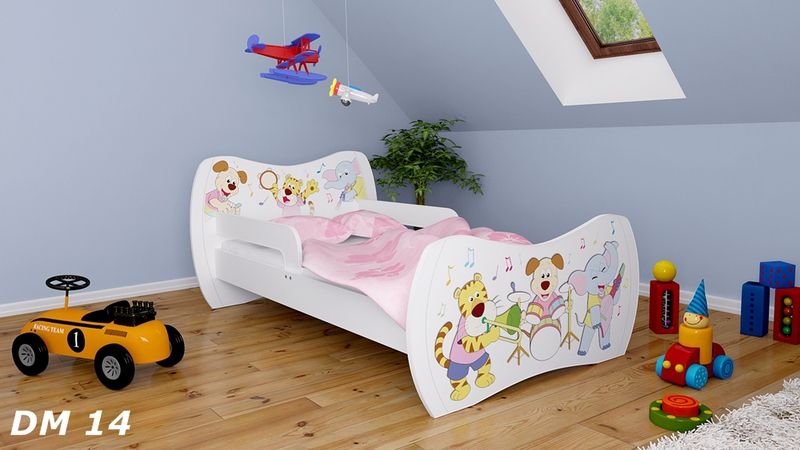 Dětská postel Dream Bílá vzor 14 160x80 - obrázek 1