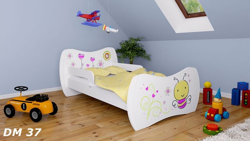 Dětská postel Dream Bílá vzor 37 160x80 - obrázek 1