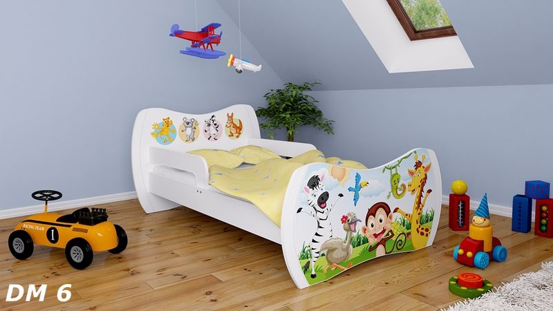 Dětská postel Dream Bílá vzor 06 160x80 - obrázek 1