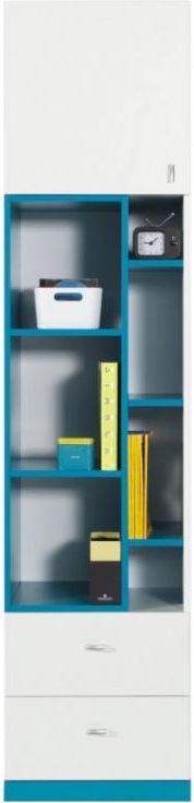 Regál Meblar Mobi MO6 - bílá / tyrkysová 45x195x40 - obrázek 1
