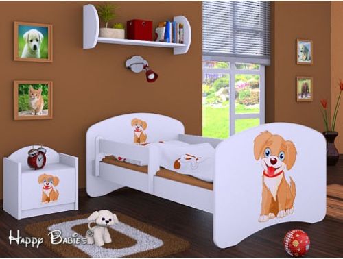 Dětská postel Happy Babies se zábranou Bílá hafík 160x80 - obrázek 1