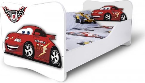 Dětská postel Adam Bílá Auto závodní bílá 160x80 - obrázek 1