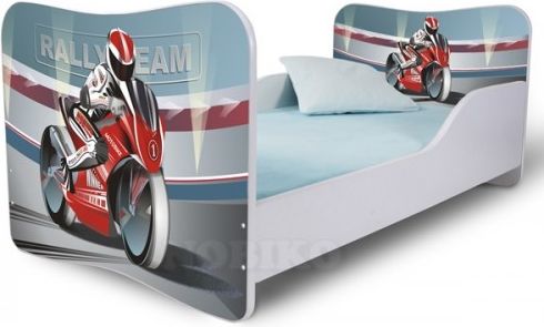 Dětská postel Adam Bílá Motorka 160x80 - obrázek 1