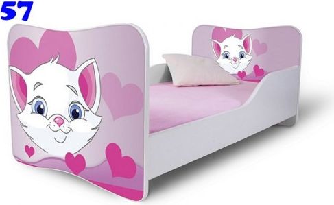 Dětská postel Adam Bílá kočička srdíčka 180x80 - obrázek 1