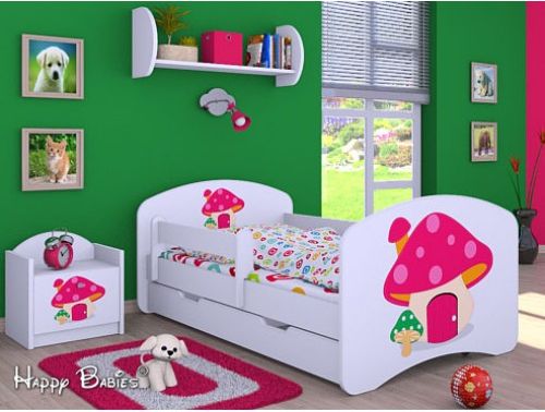 Dětská postel Happy Babies Bílá se zábranou Hříbek 160x80 - obrázek 1