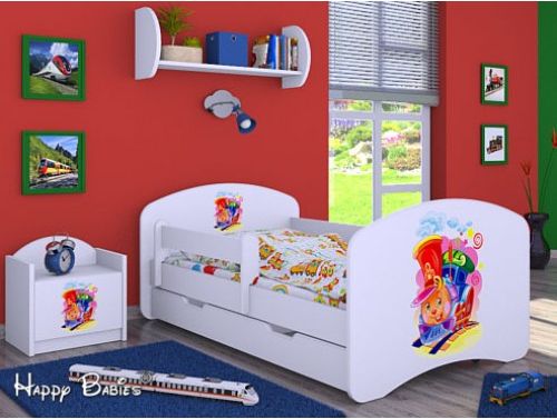 Dětská postel Happy Babies Duo Bílá s přistýlkou 05 180x90 - obrázek 1