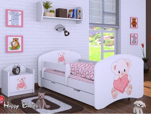 Dětská postel Happy Babies Duo Bílá s přistýlkou 33 180x90 - obrázek 1