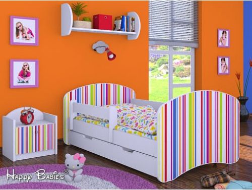 Dětská postel Happy Babies Duo Bílá s přistýlkou 42 180x90 - obrázek 1