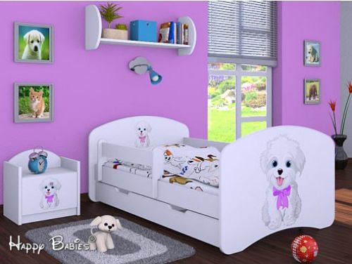 Dětská postel Happy Babies Duo Bílá s přistýlkou 44 180x90 - obrázek 1