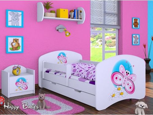 Dětská postel Happy Babies Duo Bílá s přistýlkou 49 180x90 - obrázek 1
