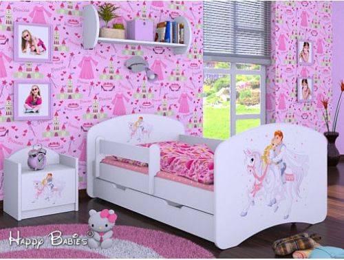 Dětská postel Happy Babies Duo Bílá s přistýlkou 43 200X90 - obrázek 1