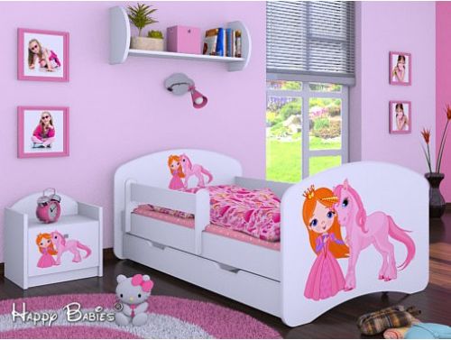 Dětská postel Happy Babies Duo Bílá s přistýlkou 52 180x90 - obrázek 1