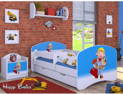 Dětská postel Happy Babies Duo Bílá s přistýlkou 55 180x90 - obrázek 1