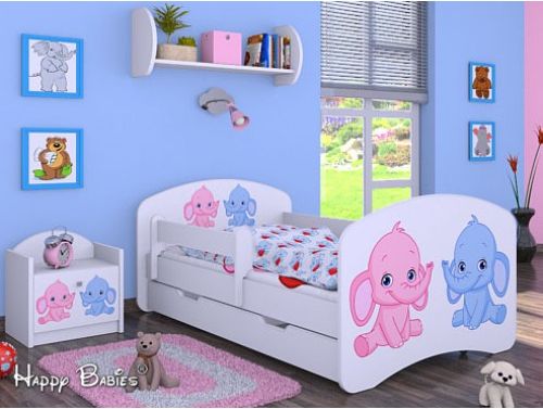 Dětská postel Happy Babies Duo Bílá s přistýlkou 57 180x90 - obrázek 1
