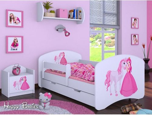 Dětská postel Happy Babies Duo Bílá s přistýlkou 56 200X90 - obrázek 1