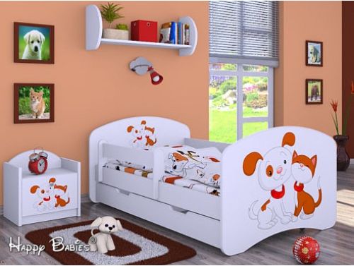 Dětská postel Happy Babies Duo Bílá s přistýlkou 64 180x90 - obrázek 1