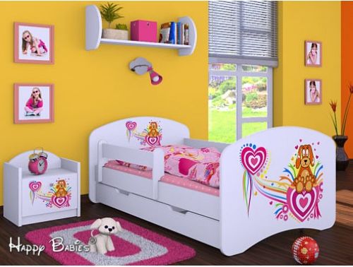 Dětská postel Happy Babies Duo Bílá s přistýlkou 67 180x90 - obrázek 1