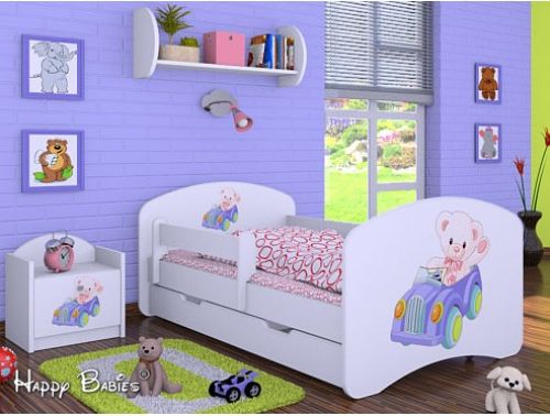 Dětská postel Happy Babies Duo Bílá s přistýlkou 78 180x90 - obrázek 1