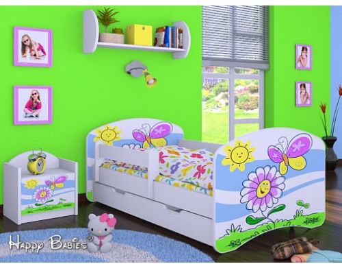 Dětská postel Happy Babies Duo Bílá s přistýlkou 80 180x90 - obrázek 1