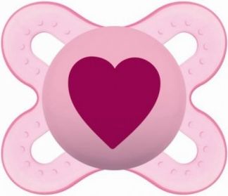 Symetrický dudlík Mam Start Girl - Srdíčko, růžový - obrázek 1