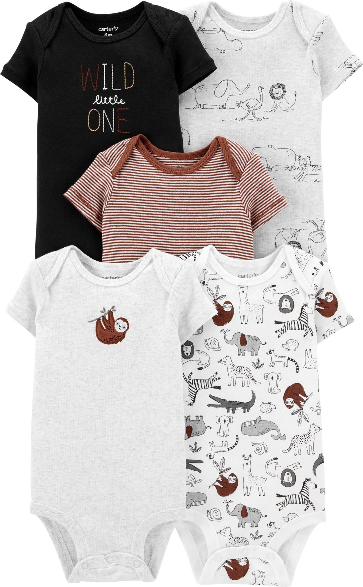 CARTER'S Body krátký rukáv Safari chlapec LBB 5ks, 6 m/vel. 68 - obrázek 1