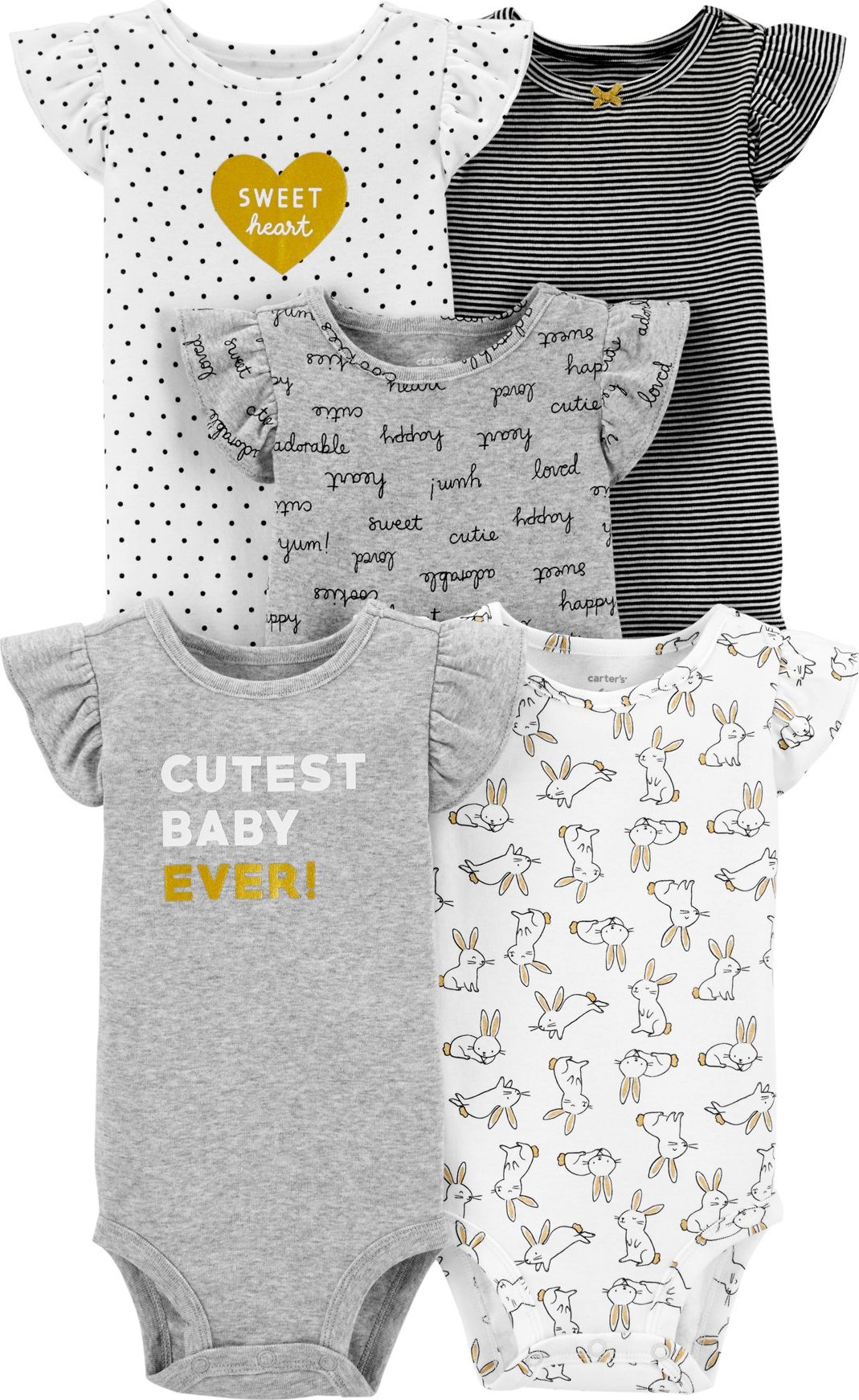 CARTER'S Body krátký rukáv Sweet dívka LBB 5ks, 18 m/vel. 86 - obrázek 1