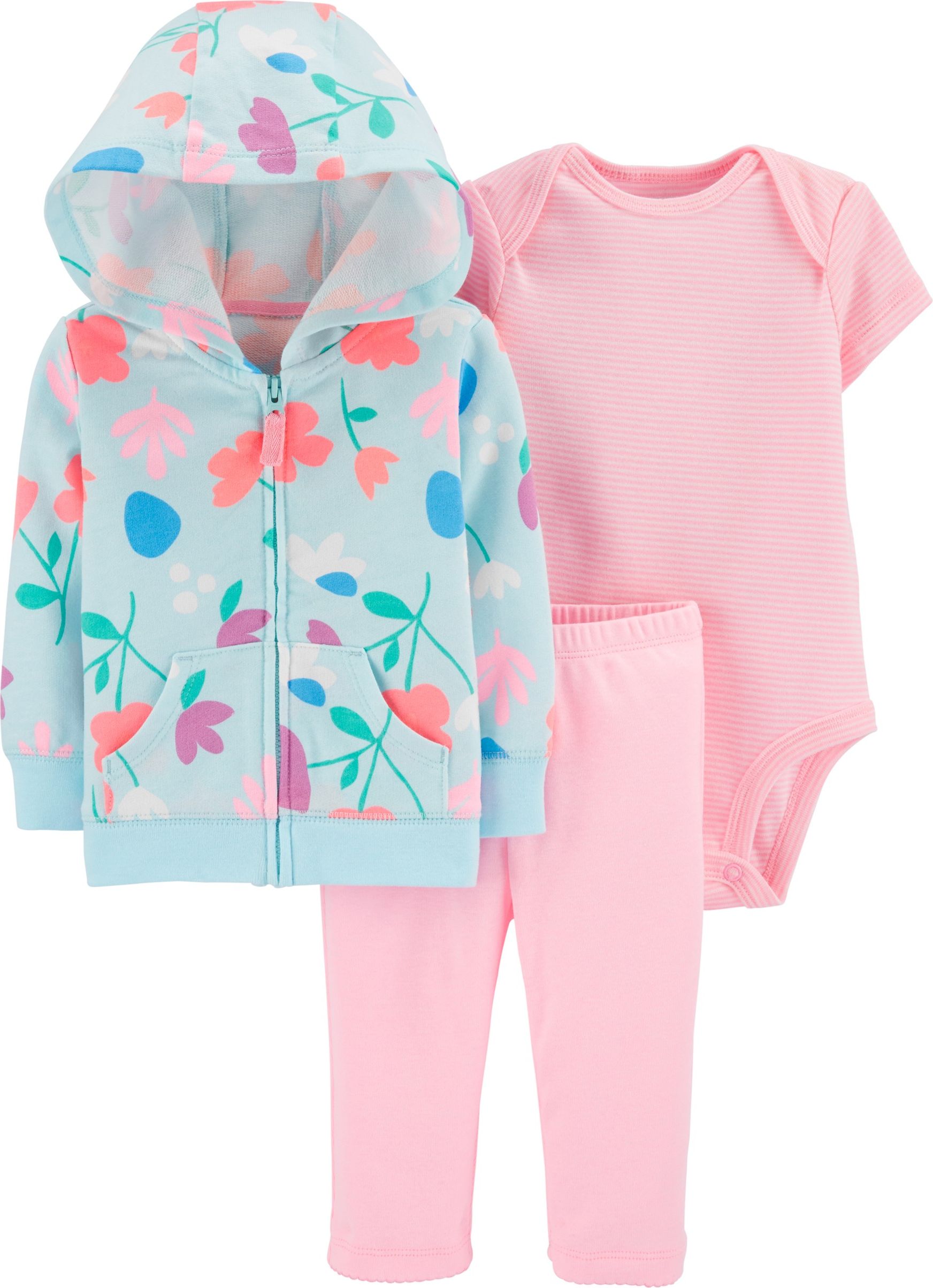 CARTER'S Set 3-dílný body, mikina, kalhoty Floral dívka 6 m/vel. 68 - obrázek 1