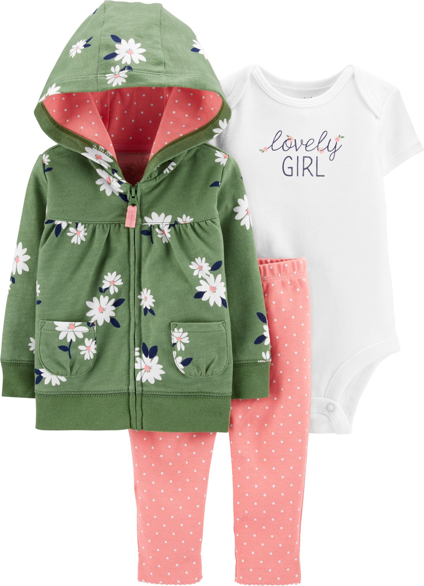 CARTER'S Set 3-dílný body, mikina, kalhoty Floral dívka 9 m/vel. 74 - obrázek 1