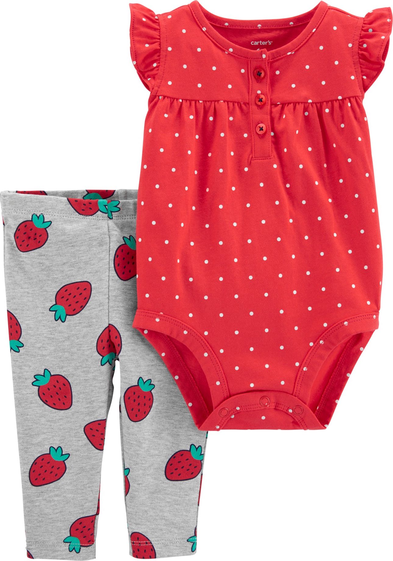 CARTER'S Set 2-dílný body bez rukávů, legíny Strawberry dívka 3 m/vel. 62 - obrázek 1