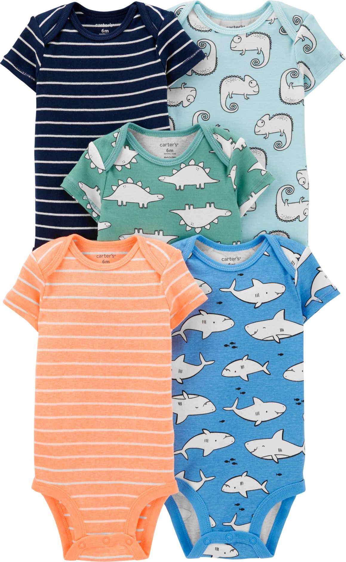 CARTER'S Body krátký rukáv Animals chlapec LBB 5ks, 18 m/vel. 86 - obrázek 1