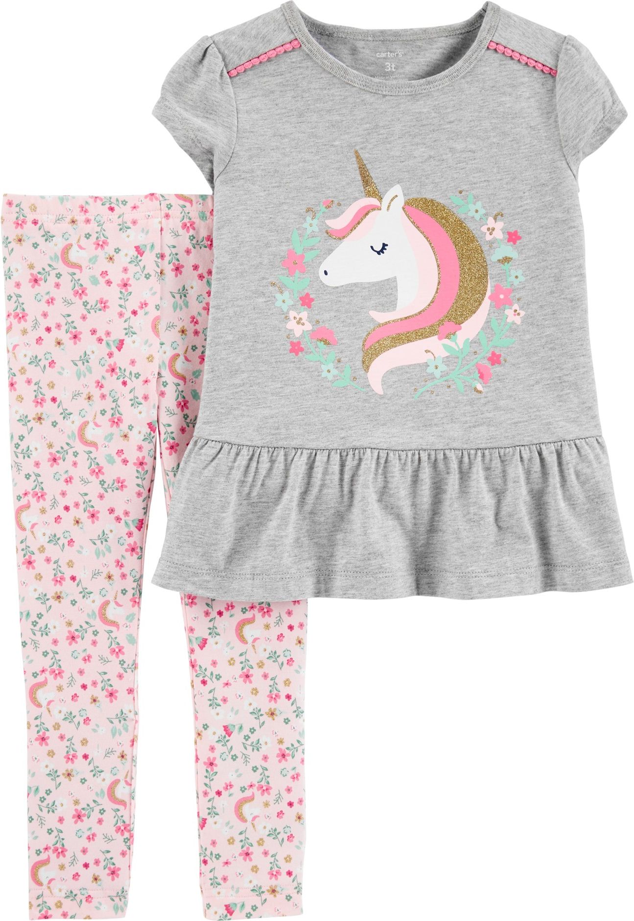 CARTER'S Set 2-dílný tričko kr.rukáv, legíny Unicorn dívka 24 m/vel. 92 - obrázek 1