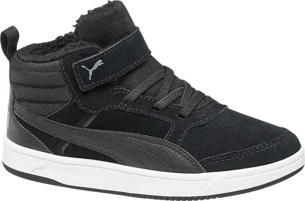 Deichmann - Puma Černé kožené kotníkové tenisky na suchý zip Puma Rebound Street 32 černá - obrázek 1