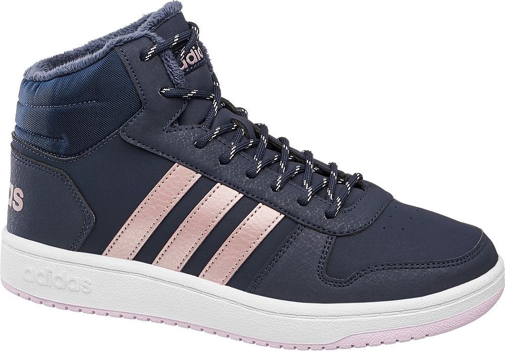 Deichmann - adidas Tmavě modré kotníkové tenisky Adidas Hoops Mid 2.0 K 36 2/3 tmavě modrá - obrázek 1