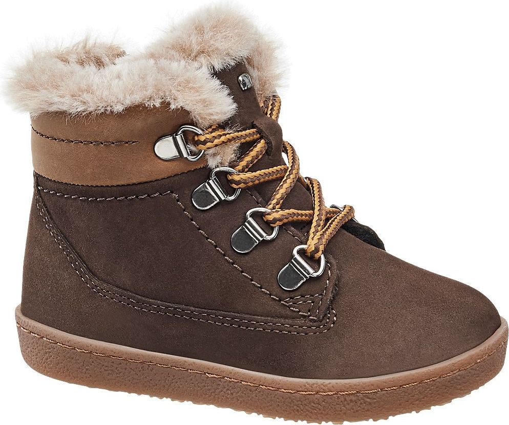 Deichmann - Elefanten Hnědá kožená dětská zimní obuv Elefanten se zipem 21 hnědá - obrázek 1