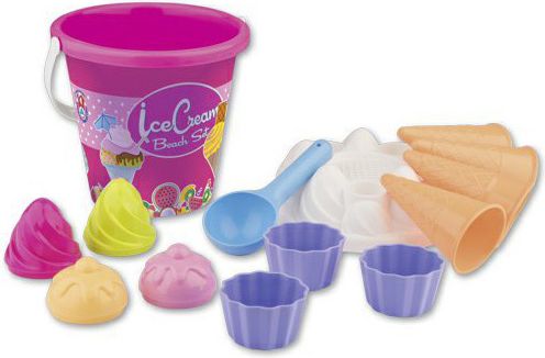 ANDRONI Výroba zmrzliny a cupcake set kyblík s formičkami na písek růžová - obrázek 2