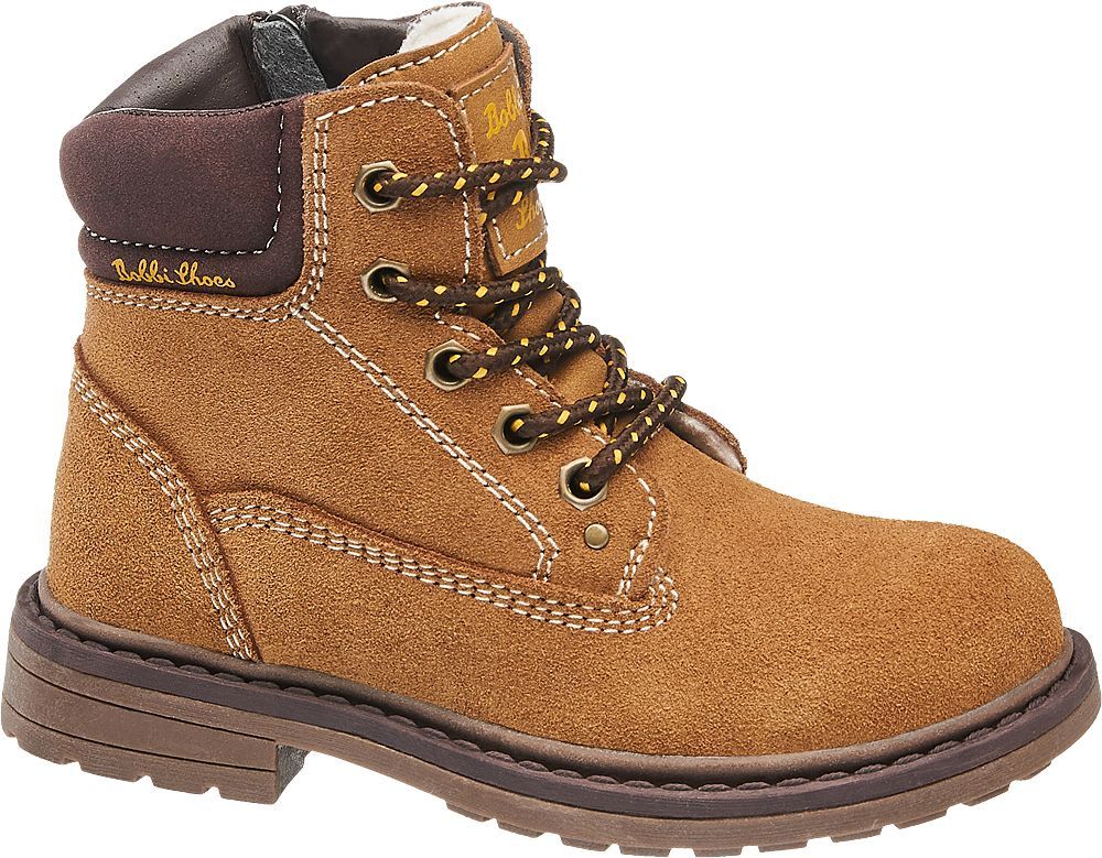 Deichmann - Bobbi-Shoes Hnědá kožená kotníková obuv Bobbi-Shoes se zipem 27 hnědá - obrázek 1