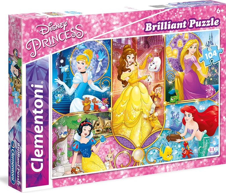 Clementoni - Puzzle Briliant 104, Princess - obrázek 1