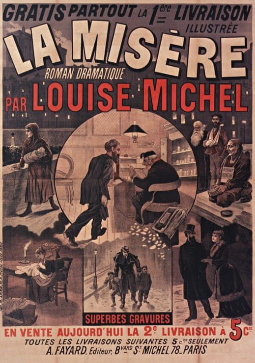 Grafika Puzzle 1000 dílků Affiche pour La Misère de Louise Michel, 1880 - obrázek 1