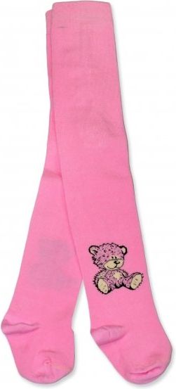 Baby Nellys Bavlněné punčocháče Baby Nellys ® - Sweet Teddy - sv. růžové 62 (3-6m) - obrázek 3