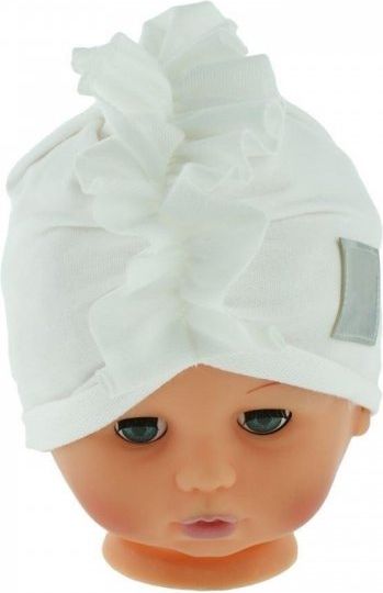 Baby Nellys Jarní/podzimní bavlněná čepice - turban, bílá - 44/48 čepičky obvod - obrázek 13