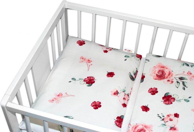 Baby Nellys Flanelové povlečení Evelína - Květinky růžové - 120x90 - obrázek 4