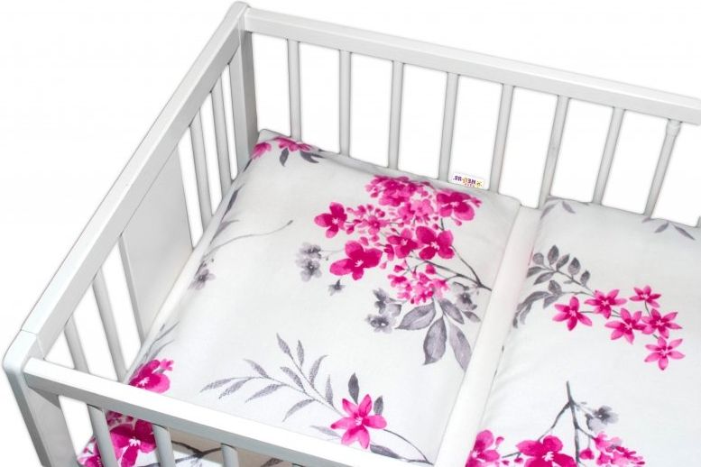 Baby Nellys Flanelové povlečení Laura - Květy - 135x100 - obrázek 2